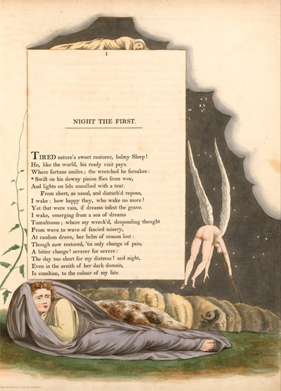 William Blake illustration to Night Thoughts (Plate 01) by William Blake